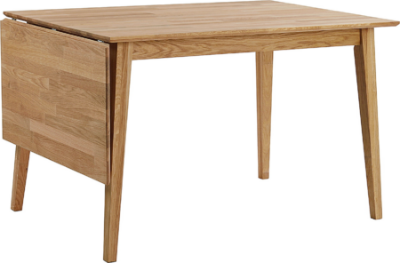 Spisebord Rowico Filippa i olieret massivt egetræ 120Ã80 cm med klapplade 165 cm FSC-certificeret nordisk design